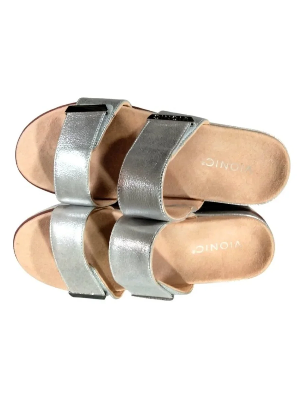 Vionic Silver Brandie Adjustable Platform Sandals Orthotic Diabetic Women's 8.5
